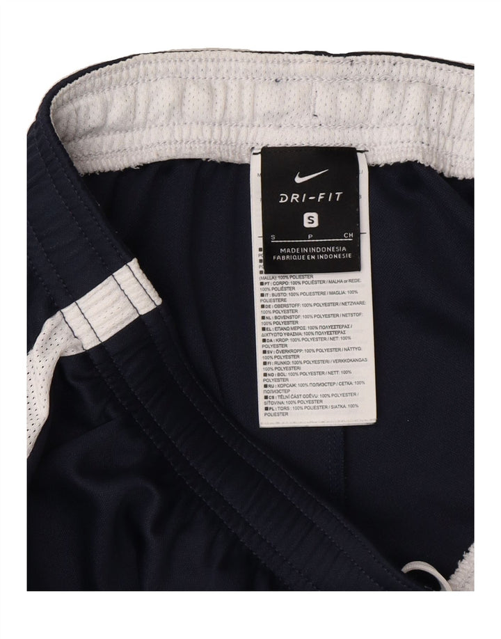 NIKE Mens Dri Fit Sport Shorts Small  Navy Blue Colourblock Polyester Vintage Nike and Second-Hand Nike from Messina Hembry 