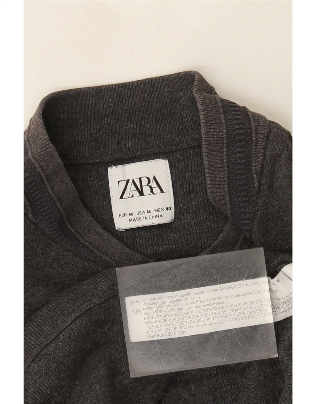 Pulover Cardigan Zara Băieți 11-12 Ani Bumbac Gri Mediu