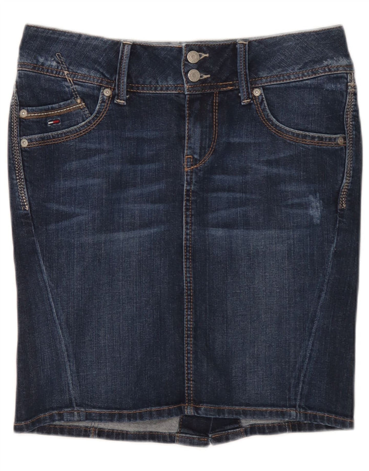 Fusta de blugi pentru femei Tommy Hilfiger Small W27 Blue Bumbac