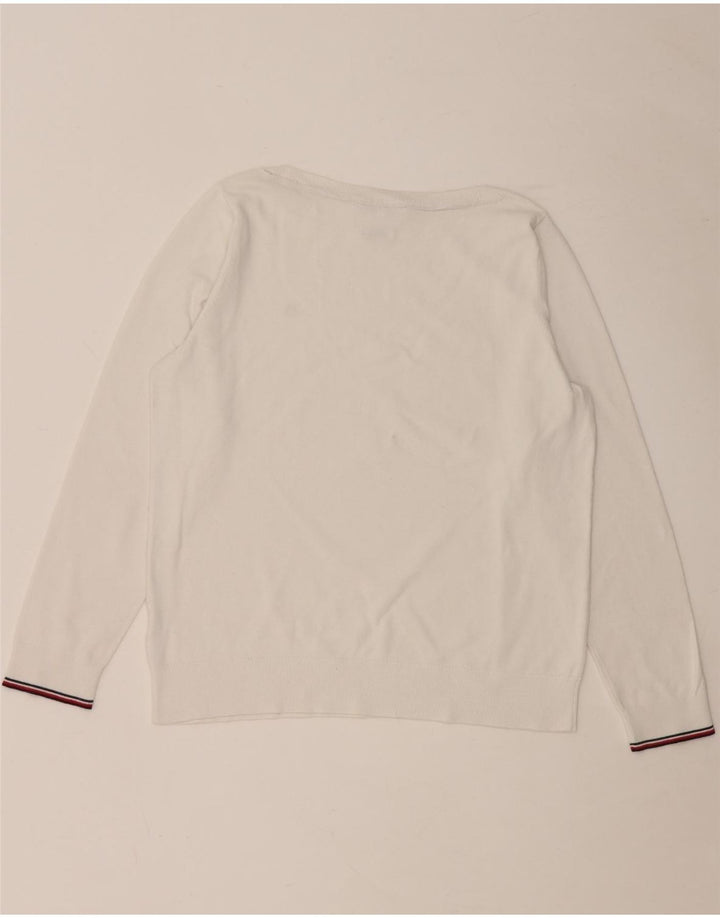 Pulover pentru femei TOMMY HILFIGER Pulover cu gât de barcă UK 14 Medium White