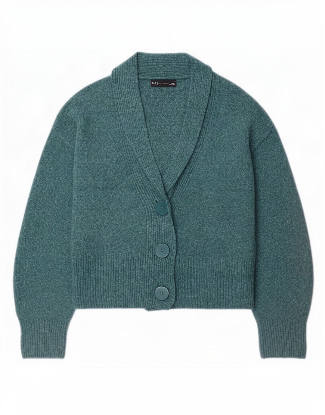 Pulover cardigan pentru femei Marks & Spencer UK 14, bumbac albastru mediu