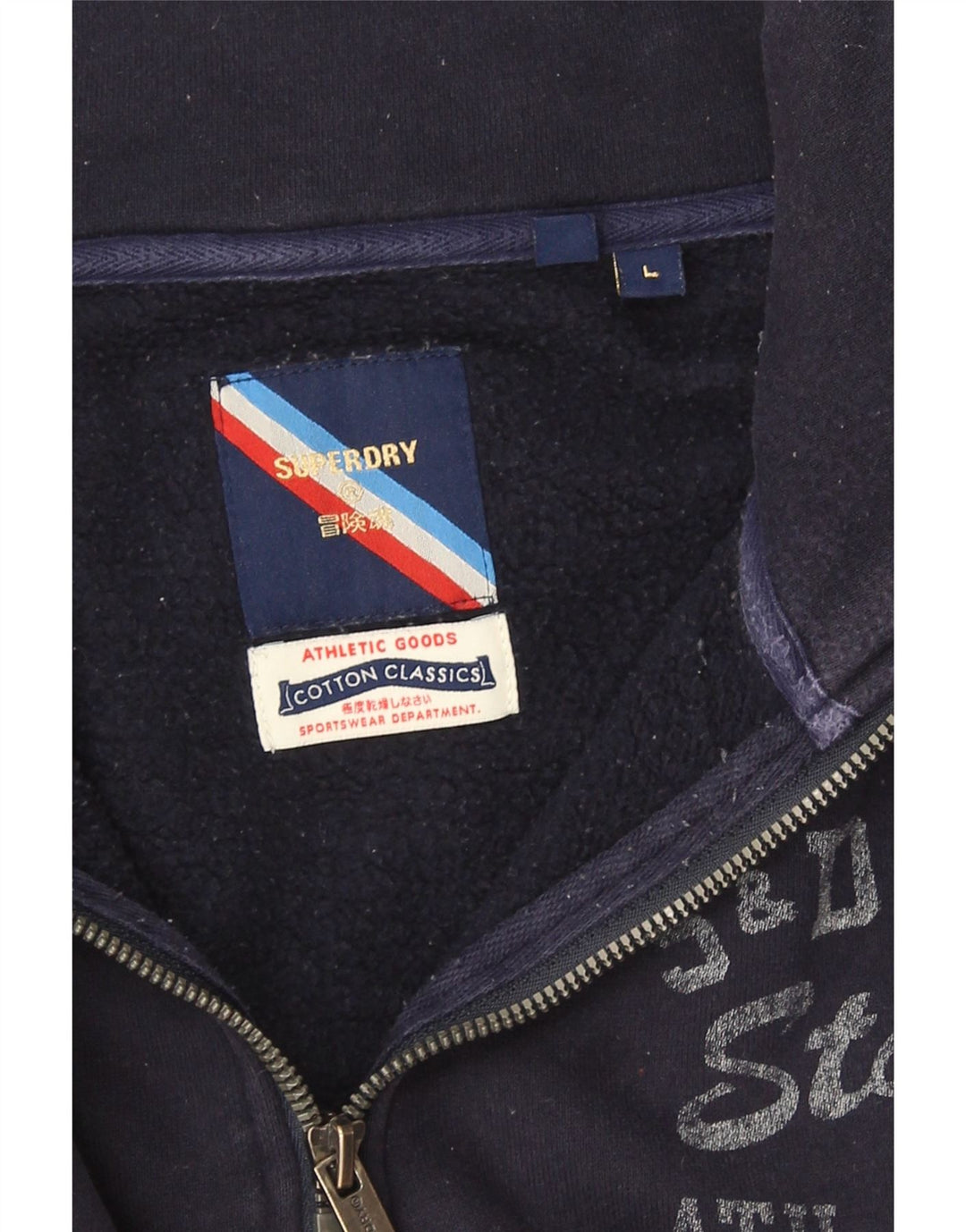 Hanorac grafic Superdry pentru bărbați Pulover mare, bleumarin, color block
