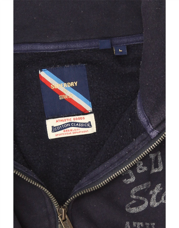 Hanorac grafic Superdry pentru bărbați Pulover mare, bleumarin, color block