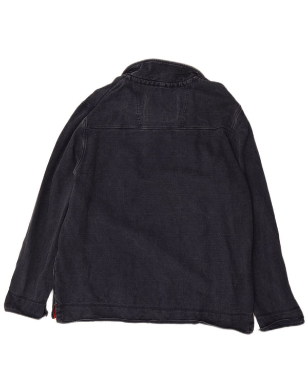 Crew Clothing Hanorac pentru femei cu fermoar și gât Pulover UK 20 2XL Bumbac bleumarin