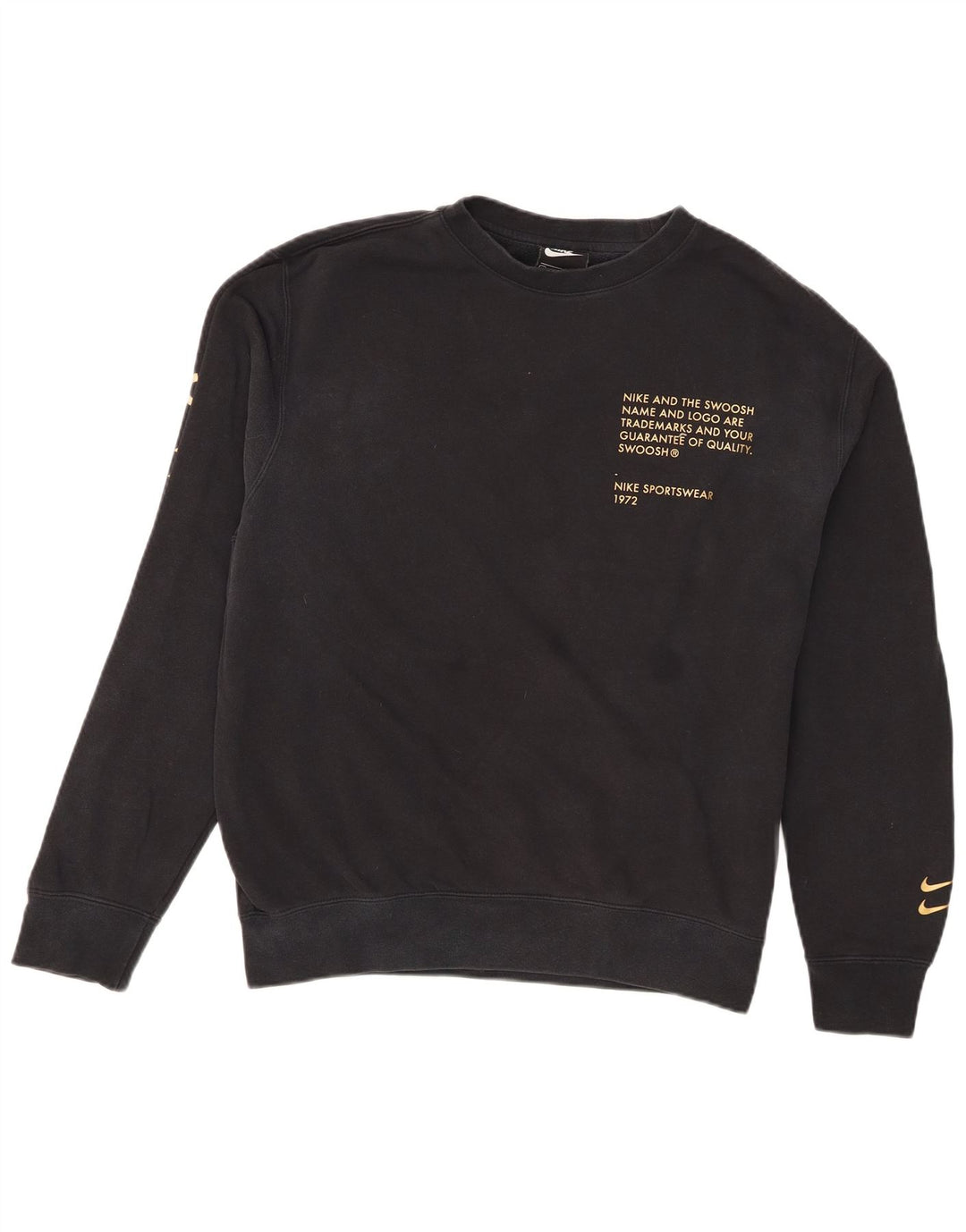 Pulover Nike Swoosh Graphic pentru bărbați, bumbac mediu negru