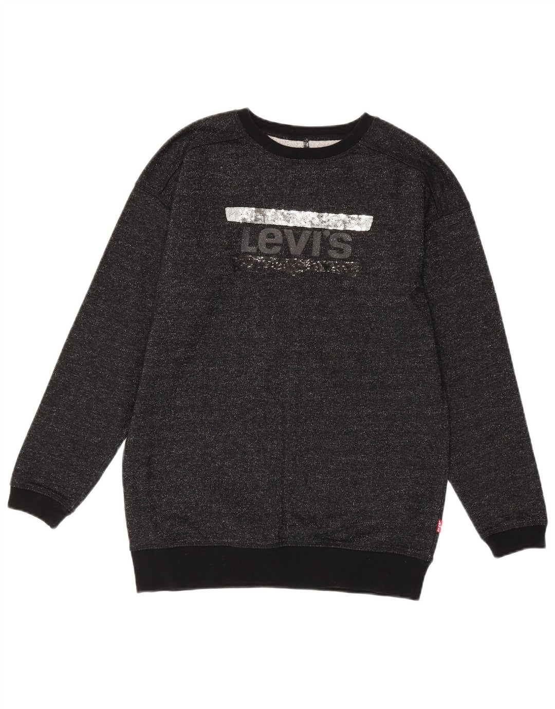 Pulover Levi's pentru fete cu grafic 15-16 ani, negru