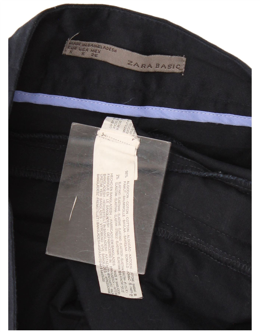 Fusta Dreaptă Femei Zara Mică W26 Bumbac Bleumarin