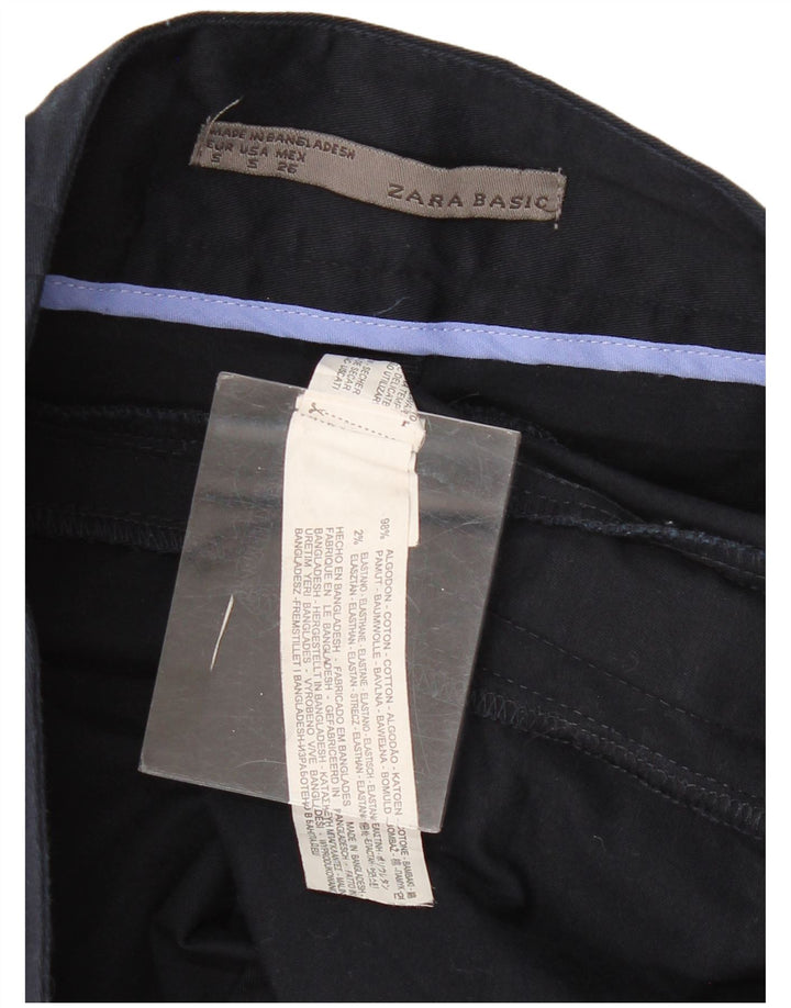 Fusta Dreaptă Femei Zara Mică W26 Bumbac Bleumarin