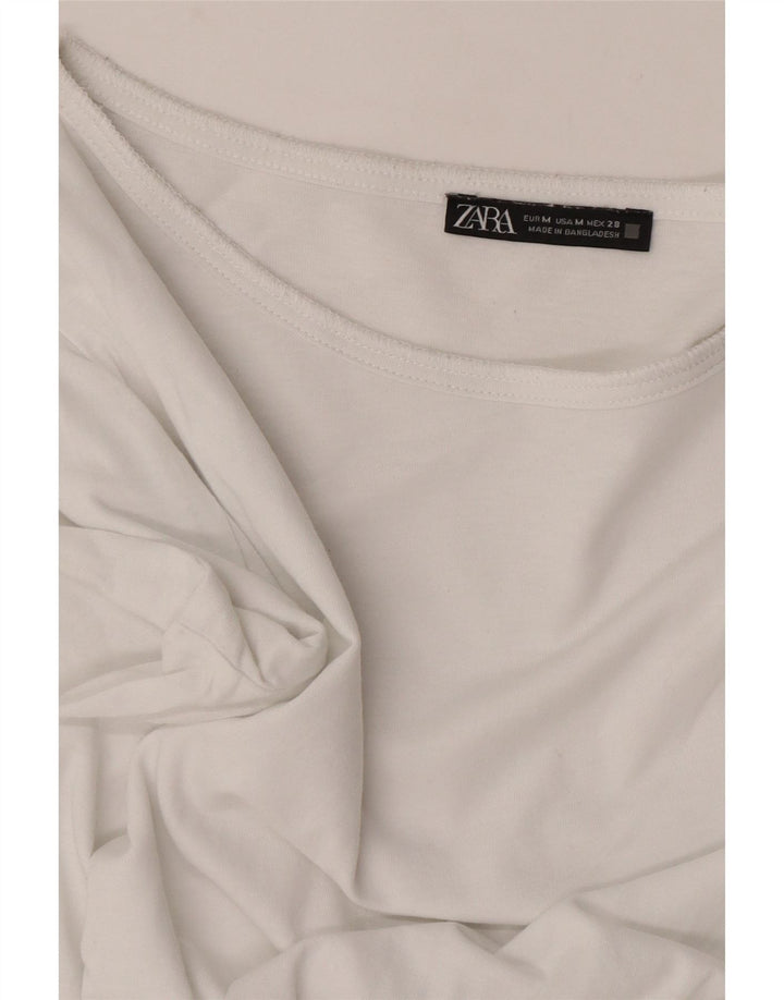 Top pentru femei Zara cu mânecă lungă UK 14 Medium White