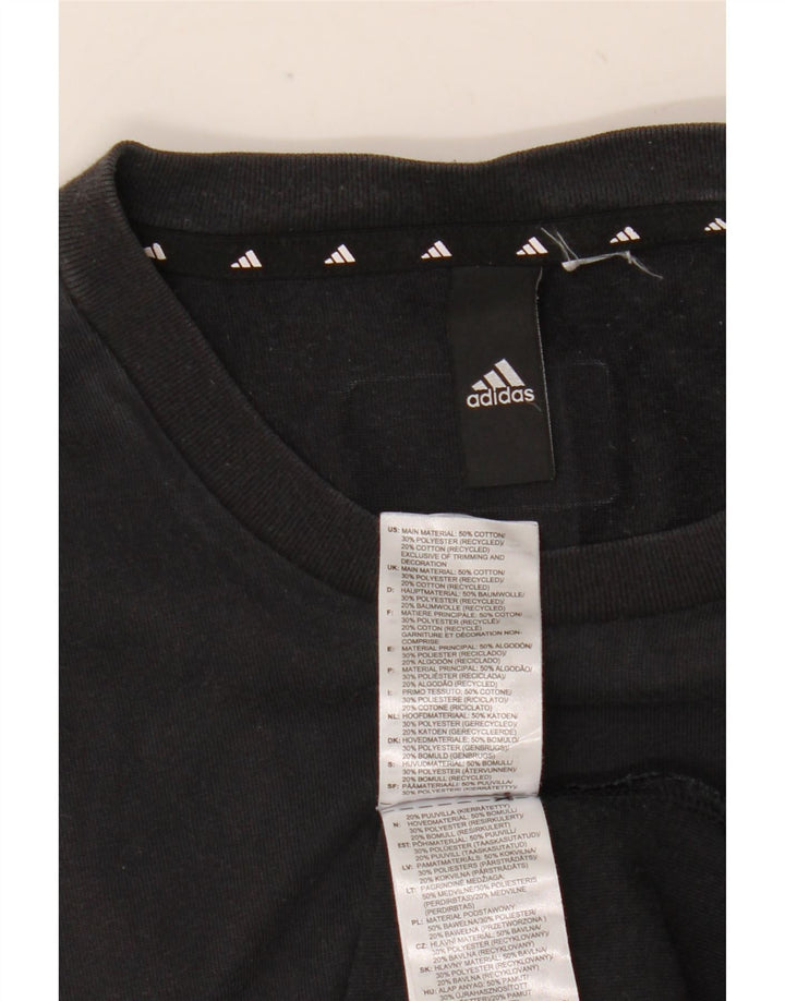 Tricou grafic Adidas pentru bărbați Top mediu negru bumbac