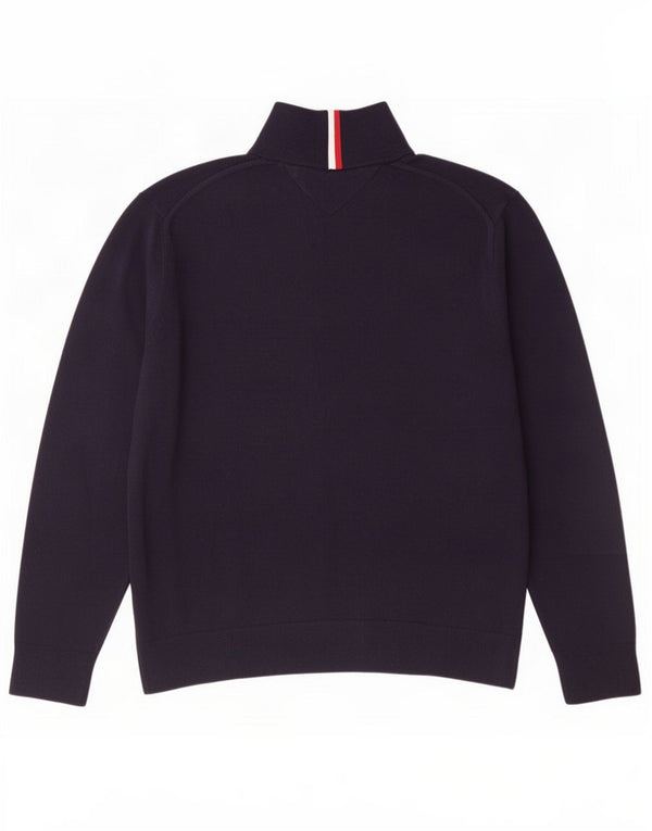 Pulover pentru bărbați Tommy Hilfiger, cu fermoar, cu gât, XL, bumbac bleumarin
