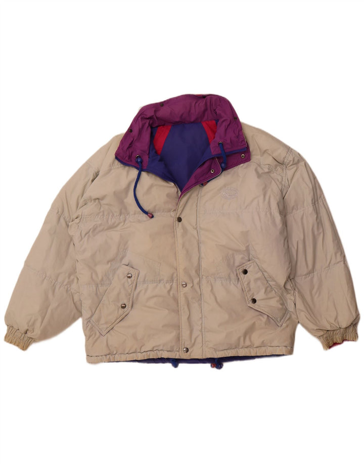 Jachetă reversibilă cu glugă pentru femei VINTAGE, mare, bej, din poliester