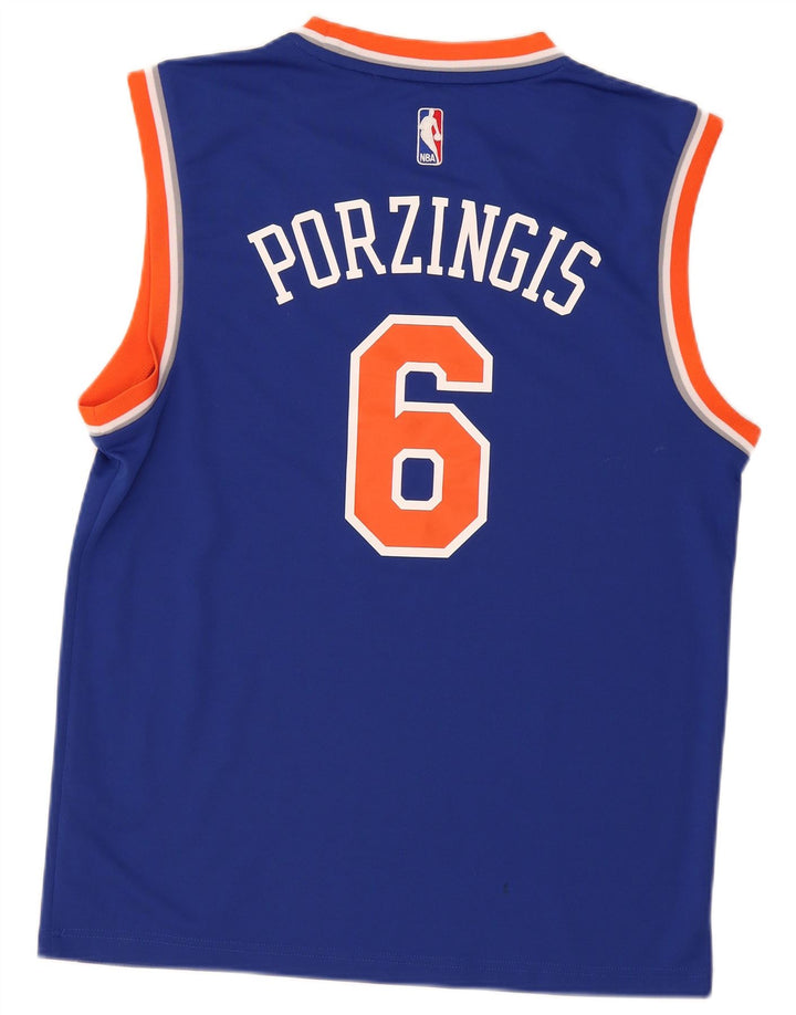 Vesta grafică Adidas pentru bărbați New York Knicks, poliester, albastru mediu