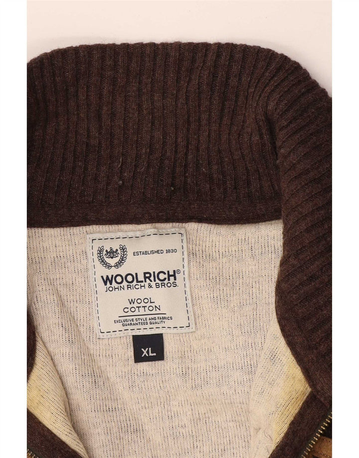 Pulover cardigan grafic pentru bărbați Woolrich XL Lână maro
