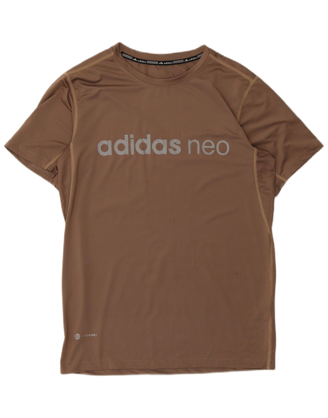 Tricou cu grafică Adidas Aeroready pentru bărbați Top mare din poliester maro