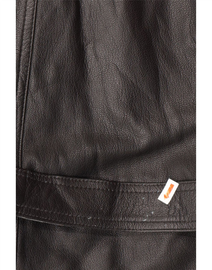 Palton din piele pentru bărbați VINTAGE IT 52 XL din piele neagră