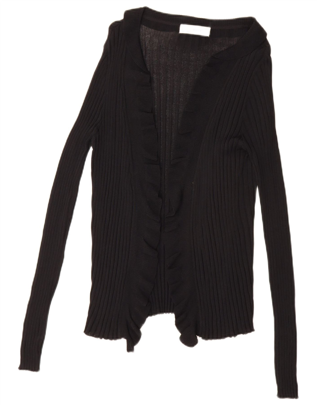Pulover cardigan deschis pentru femei Zara UK 16 mare negru
