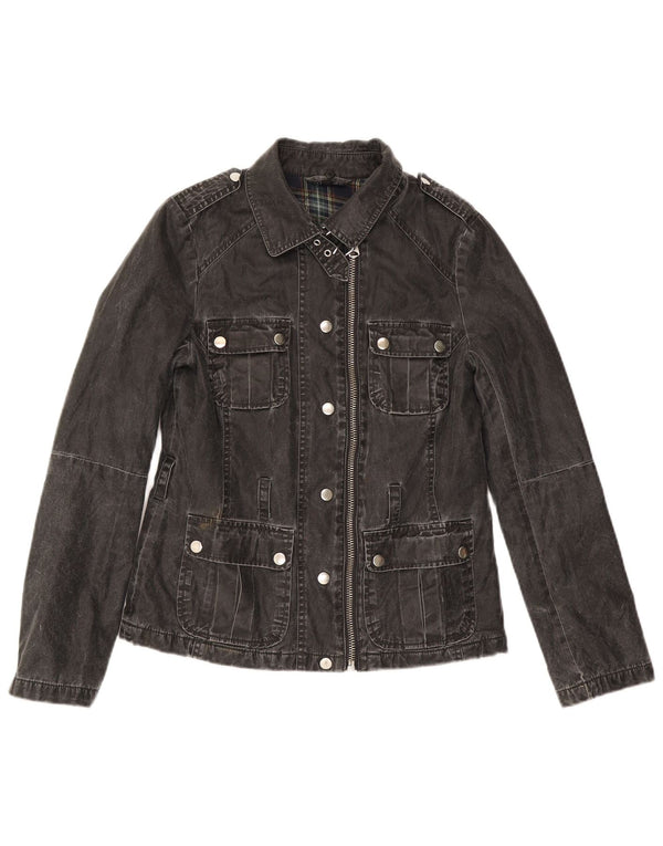 Topshop Jachetă de blugi pentru femei UK 8 Small Black Poliacrilic