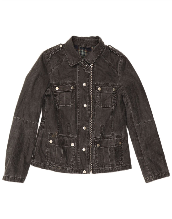 Topshop Jachetă de blugi pentru femei UK 8 Small Black Poliacrilic