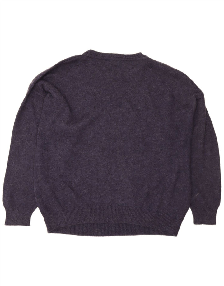 Pulover pentru bărbați Monello cu gât crew pulover XL lână geometrică violet
