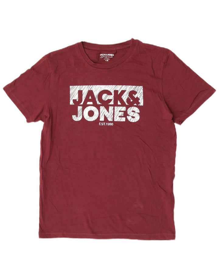 Tricou grafic Jack & Jones pentru bărbați Top din bumbac maro mediu
