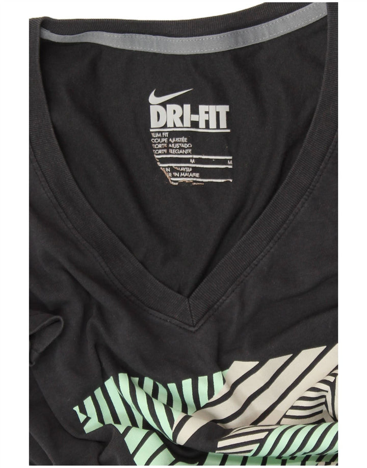 Tricou grafic NIKE Dri Fit Slim Fit Top UK 12 Medium Negru