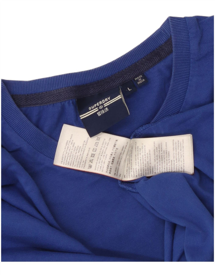 Tricou Superdry pentru bărbați Top mare din bumbac albastru