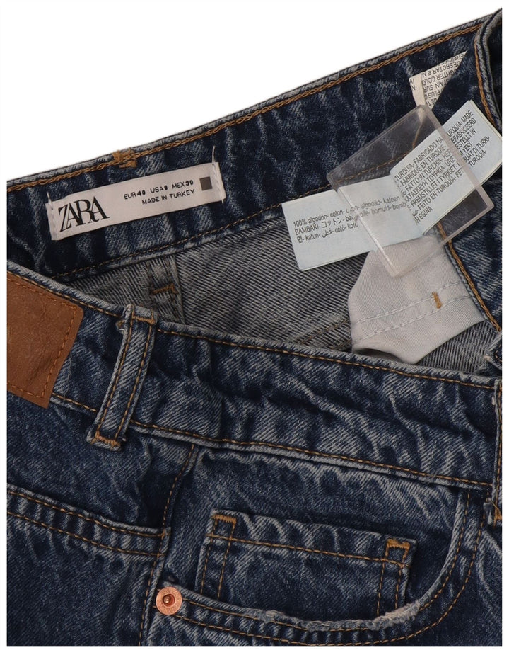 Blugi Drepți Femei Zara EU 40 Mediu L30 L33 Bumbac Albastru