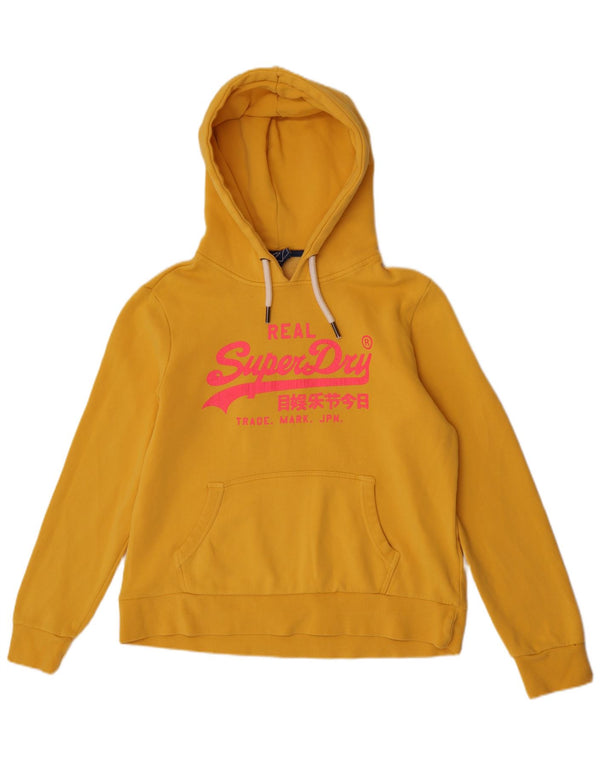 Pulover Superdry pentru damă, cu grafică, UK 16, bumbac, galben mare