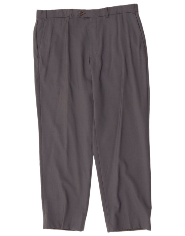 Marks & Spencer Pantaloni drepți pentru bărbați L36 L29 Lână nouă gri