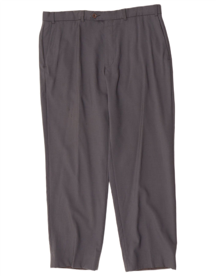 Marks & Spencer Pantaloni drepți pentru bărbați L36 L29 Lână nouă gri