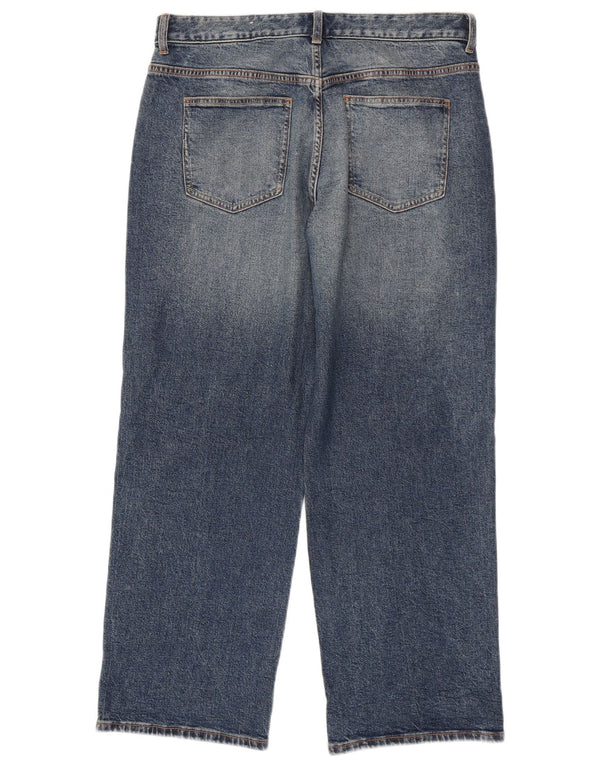 Blugi largi dama Zara EU 40 Medium L30 L29 Bumbac albastru