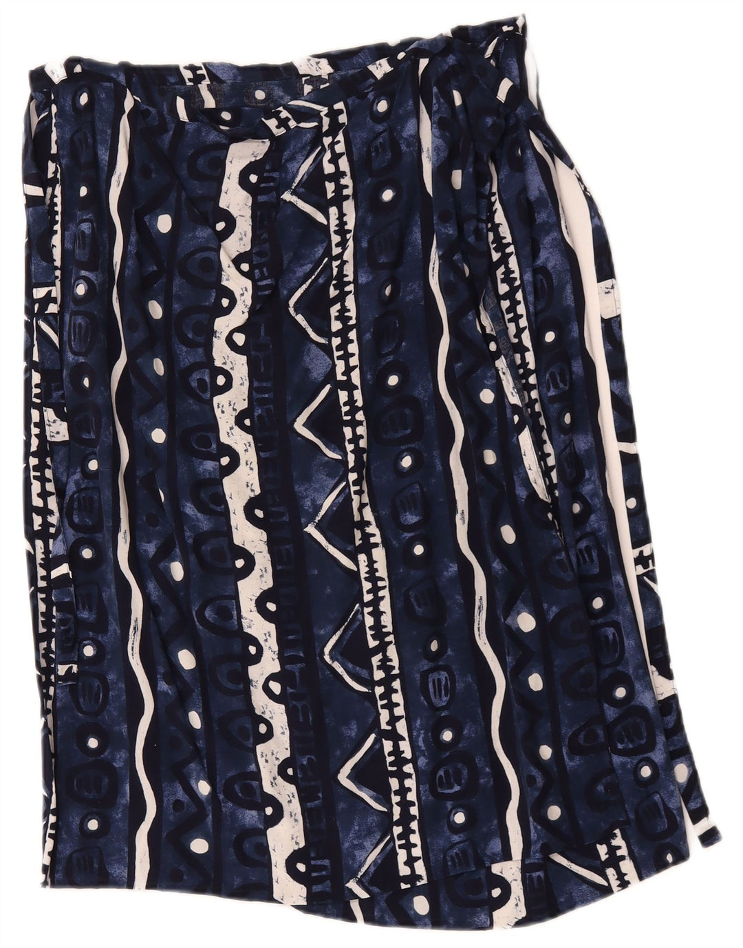 Fusta Wrap pentru femei vintage W34 mare bleumarin geometric