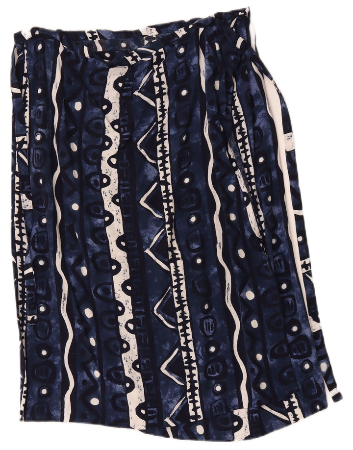 Fusta Wrap pentru femei vintage W34 mare bleumarin geometric
