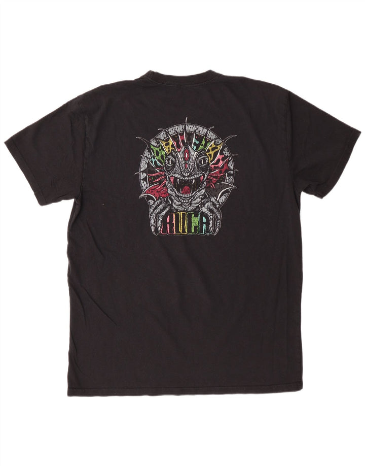 RVCA Tricou cu grafică relaxat pentru bărbați Top mare negru