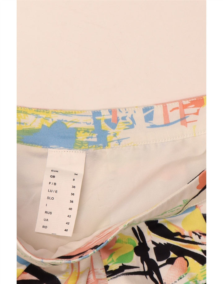 Fusta mini cu model abstract pentru femei VINTAGE UK 8 Small W28 Multicolor