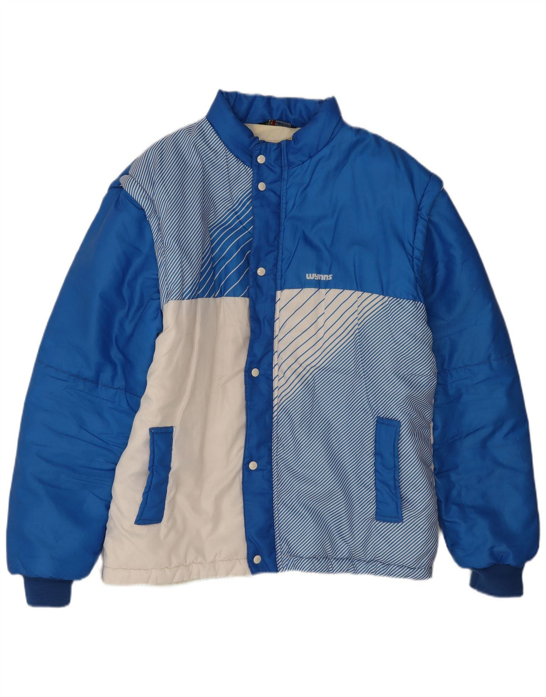 Jachetă căptușită vintage pentru bărbați UK 42 XL Albastru Colorblock
