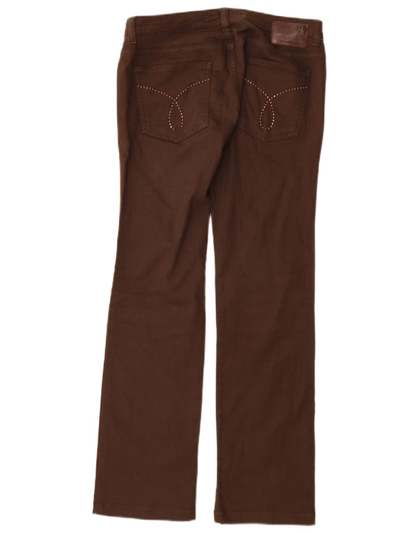 Pantaloni casual drepti Calvin Klein pentru femei W28 L31 bumbac maro