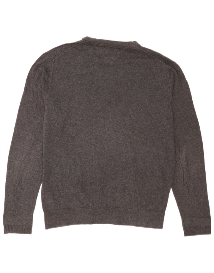 Pulover pentru bărbați Tommy Hilfiger, cu gât crew, bumbac mare, gri