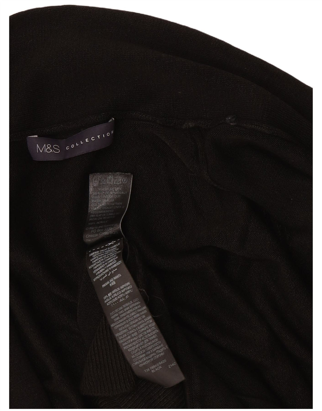 Pulover cardigan deschis pentru femei Marks & Spencer UK 12 Medium Negru Acrilic