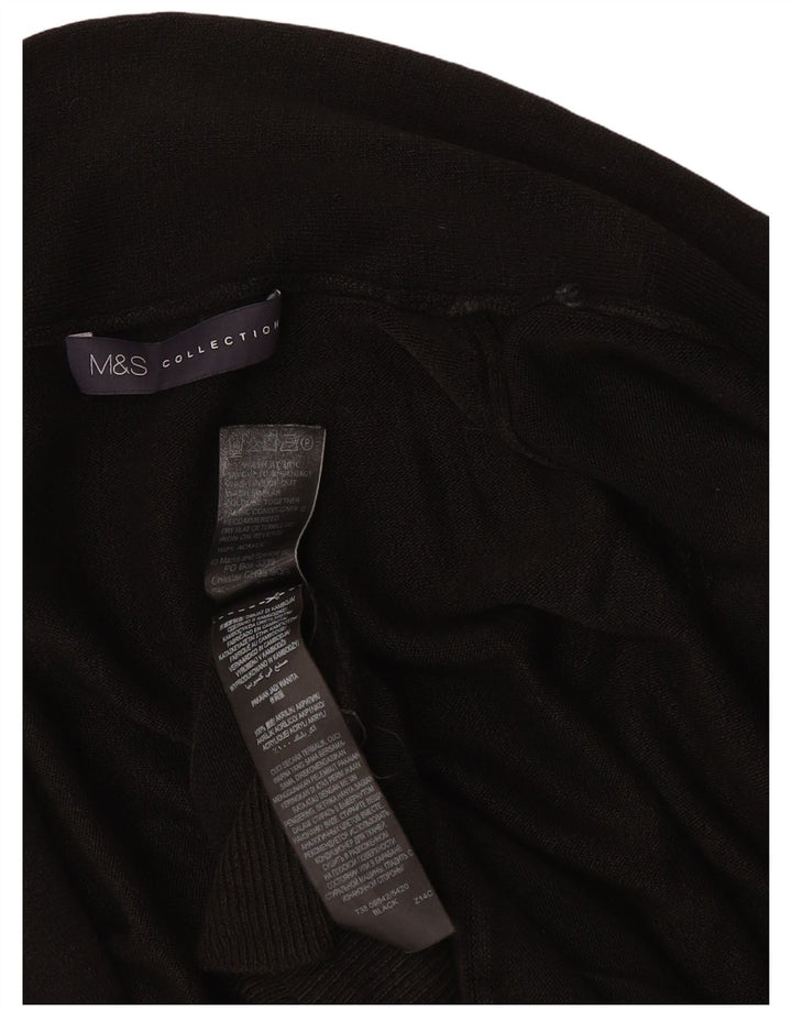 Pulover cardigan deschis pentru femei Marks & Spencer UK 12 Medium Negru Acrilic