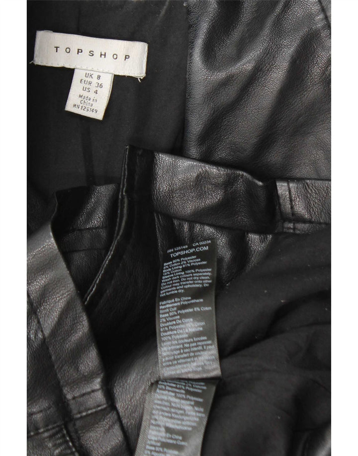 Jachetă de motociclist pentru femei Topshop UK 8, poliester negru mic