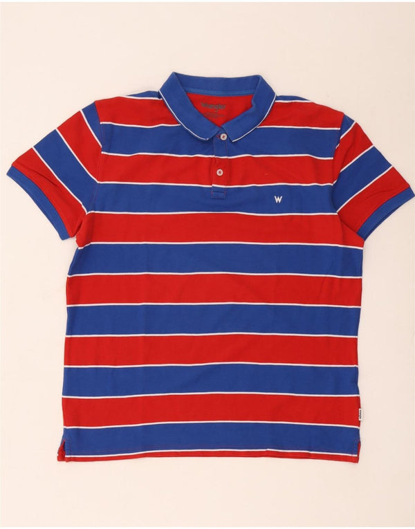 Tricou polo Wrangler pentru bărbați, bumbac cu dungi roșii mari