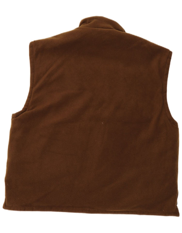 Gilet vintage pentru bărbați reversibil din lână UK 46 3XL maro poliester camuflaj