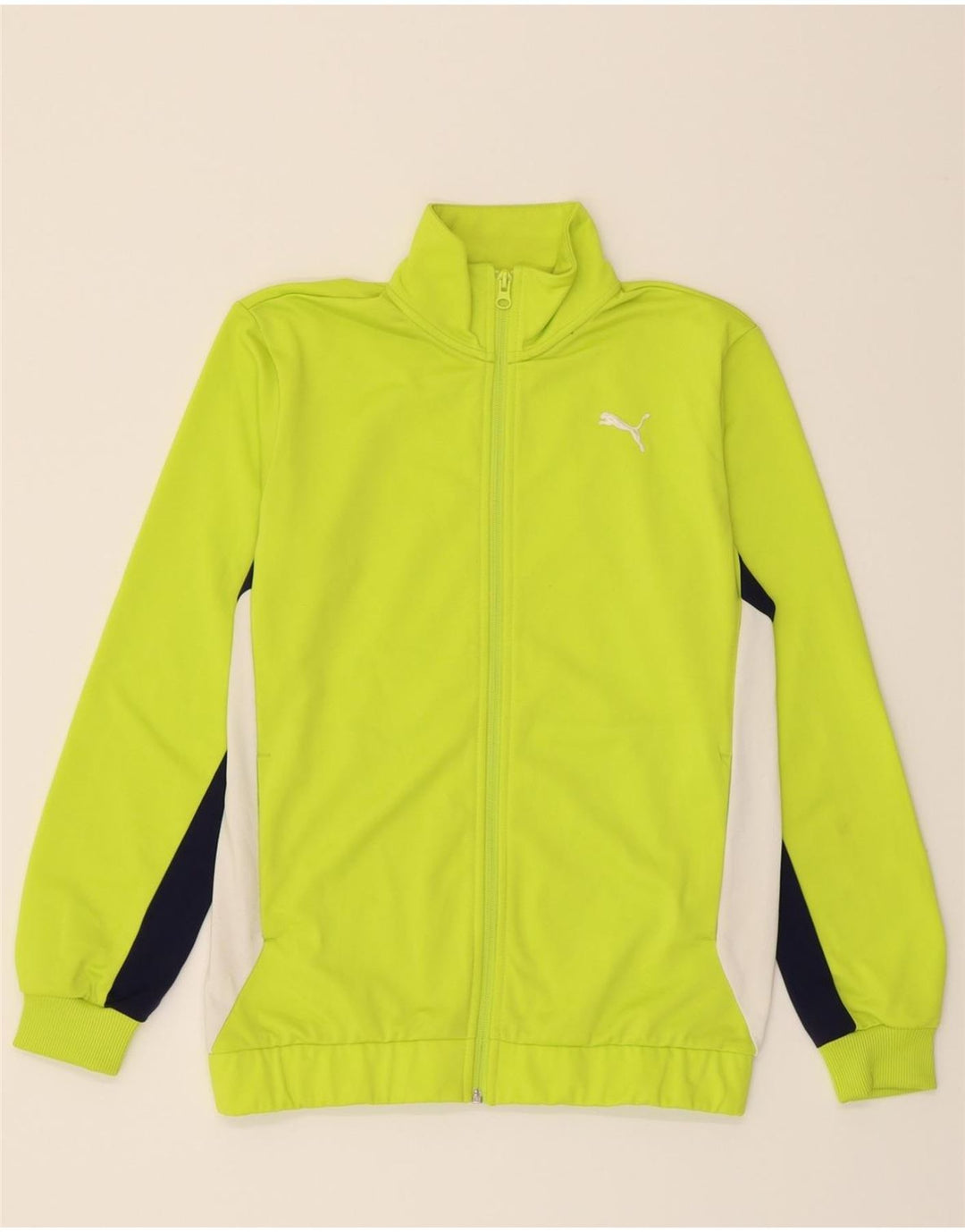 PUMA Boys Tracksuit Top Jacket 13-14 Years XL  Green Colourblock Polyester Vintage Puma and Second-Hand Puma from Messina Hembry 