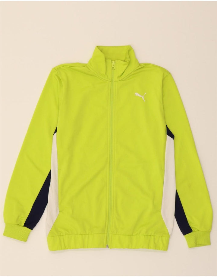 PUMA Boys Tracksuit Top Jacket 13-14 Years XL  Green Colourblock Polyester Vintage Puma and Second-Hand Puma from Messina Hembry 