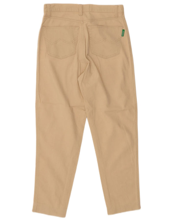 BENETTON Pantaloni tăiați cu talie înaltă pentru femei IT 44 Medium L26 L24 Bej
