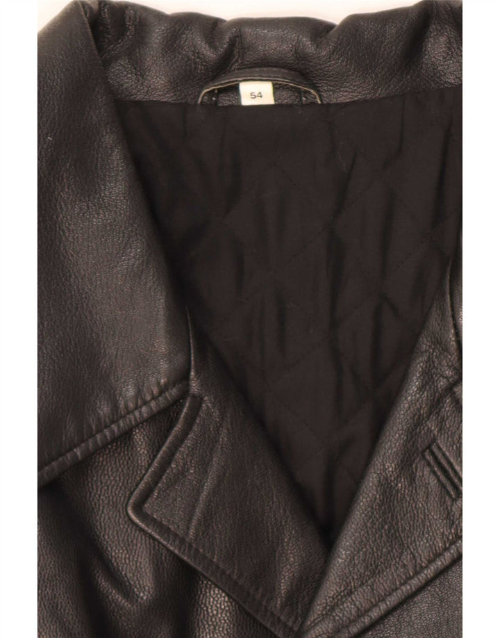 Palton din piele vintage pentru bărbați IT 54 2XL negru