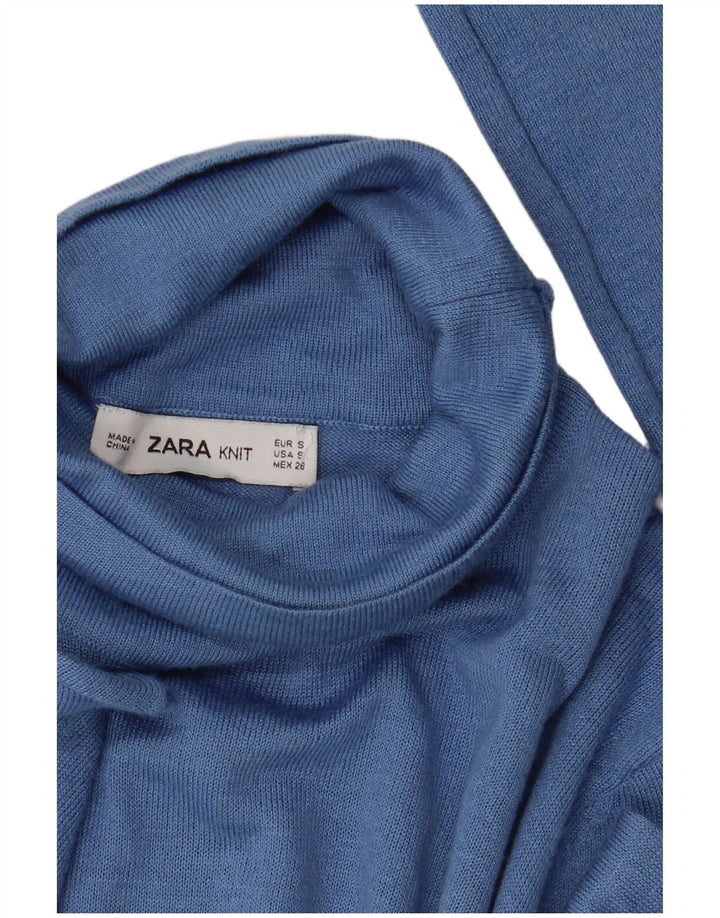 Pulover pentru femei cu gât rulat Zara UK 10 Small Blue Modal