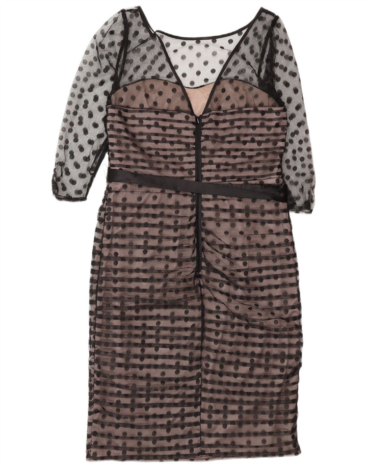 Rochie teacă cu mâneci 3/4 pentru femei Coast UK 14 Medium Black Polka Dot Poliester